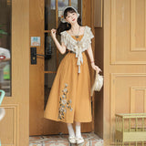 Design Until Dusk Chinese Style Improved Han Elements Of Women's Shawl Sling Skirt Suit 9217