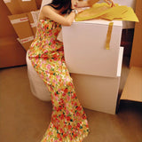 New Sweet Morning Dress Engagement Birthday Dress Elegant Sfin-Bunnyed Brace