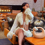 Women's Winter Wool Twino Siony With Short Skirt Babes Set DJPT