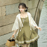 Design Cicdas Chinese Style Improvement Han Element Women's Shawl Sling Skirt Set 9132