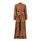 Temperament Bohemian Embroidery Design 2025 New Tonic Design Single-Drip Buckle Dress Woman