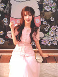 Design Pink Small Scented Slid Blouse Spring 2024 Spring High-End Temperament Folding Skirt Two-Piece
