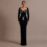 High-End Light Luxury Famous Wind Hot Diamond Banded With Dress Temperament Elegant Dress Dress Dress