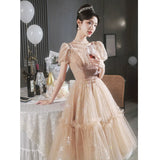 Dress Woman 2025 New Light Luxury Small High-End Small Banquet Senior Feeling Host Birthday Wedding Dress