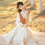 Goldfish Fireworks Chinese Wind Improvement Han Elements Women's Blouse Vest Skirt 8888