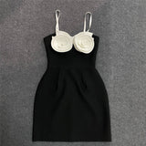 Fashion Three-Dimensional Flower Design Crash Sling Skirt Elegant Bandatry