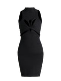 Spice Girl Wind 2025 Spring New Squeeze Twisted Knitted Sleeveless Vest-Packed Dress Woman