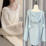 Hooded Knitted Shirt In Autumn 2024 New Soft-Cuckle Loose Coat