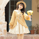 Design Sunflower Poetry Chinese Style Improve The Chinese Element Of Women's Coat Dress Set 7021