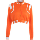 Long Sleeves Short Button Baseball Uniform Summer New Fashion Hottie Jacket Woman DJPT
