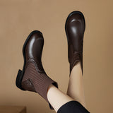 Large-Size Boots Knitted Skinny Short Boots Women's 2024 New Heel Socks Boots High Quality Shoes