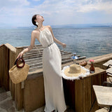 Bali Beach Beach Dress Women 2024 Summer New Sexy Bare Back Hanging Dress
