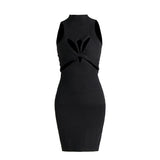 Spice Girl Wind 2025 Spring New Squeeze Twisted Knitted Sleeveless Vest-Packed Dress Woman