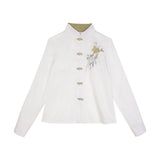 Design New Green Hanfu Women's Chinese Wind Shirt Back Skirt Two-Piece Set 8431