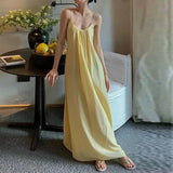Niche Loose Lazy Wind Age Sling Dress 2024 Summer New Sexy Naked Woman