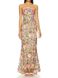 Flower-Screate High-Level Embroidered Flower Braped Fishtail Dress 2025 New Female Summer Dress