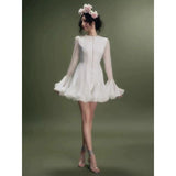 Design Long-Sleeved Body To Reduce The Age Of Sweet Dating Dress French Adult Fair Fairy Dress