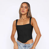 Summer 2025 New Hot Girl Fried Street Slings Sexy Waist Collar Top Woman DJPT