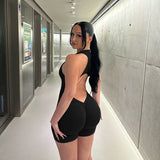 Quick Dry-In-Body Shorts Peach Hip Jumpsuit Hottie Hollow Tight Zipper Yoga Pants DJPT