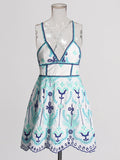 Women's Dress 2025 Still High-End Embroidery Print Sexy Slings Hollow Summer Bottoming Dress