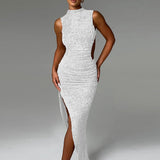 Summer 2025 New Fashion Vest Muscle Open-Back Tight Dress Women's Dress DJPT