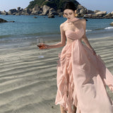 Photo Wearing Hainan Sanya Resort Beach Skirt Temperament Super Fairy Long Dress Birthday Dress