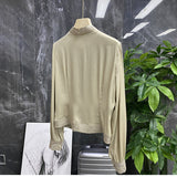 Silk Embroidery Shirt Women 2025 Early Spring New Court Style Collar Hollow Shirt Lady Temperament Elegant DJPT