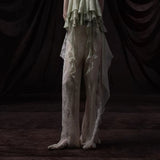 Lotus Side Of The Bra Hanging Neck To Silk Top Design Stitching Long Dress Two Sets Of 2024 New