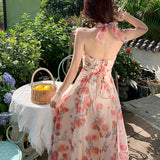 Hanging Neck Dress Summer New High-End Sexy Desex Vacation Photo Fairy Dress
