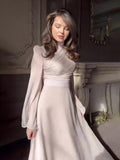Collar Dress Woman 2024 New Long-Sleeved Tea Break French Fairy Waist Dress