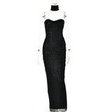 Sales Of New Sexy Fashion High-End Body-To-Back Splicing Fishtail Dress Dress HZ0628