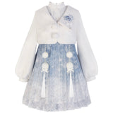 Snowy Dragon Language Chinese Style Improve The Chinese Element Of Women's Coat Dress Set 8858