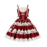 Teased Original Pyrotechnic Year Lolita Girl Lolita Blouse Sling Skirt Sweet Dress Set 6957