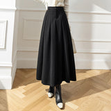 Dress 2025 Winter Dress New High-Waist Korean Version Of The Big Folds To Cover The Thin Hair Of This Long Dress DJPT