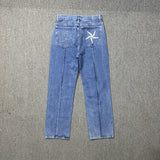 Alcatraz Jeans New Star Embroidered High Street Retro Old Casual Five-Point Pants DJPT