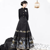 Design Mingyun Matsujie Chinese Style Improvement Han Elements Han Suit Female Shirt Horse Face Skirt Set 8749