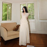 Sanguan / Summer Simple Classical Cold Fairy Lace Lace Dress Half Dress Set