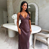 Summer New Women's V-Neck Sleeveless Temperament Waist Fashion Dress HZ0628