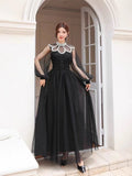 Autumn And Winter Heavy Industry Famous Diamond Decoration Net Fairy Atmosphere Dress Long Dress Host Banquet Dress