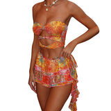 Women's Spring And Summer New Fashion Explosion Sexy Breast Print Two Sets DJPT