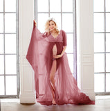 Mesh Pregnant Women Take Pictures Of The Long Dress Medium Long Draw And Drag Skirt 1204 Maternity