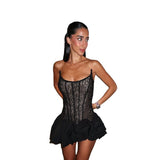 Fish Bone Waist Bud Dress Bosom Dress Bosom Boobs Tsets Tat DJPT