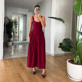 Summer New Women's Collar Sexy Sleeveless Wrinkled Temperament Dress Dress Dress Woman HZ0628