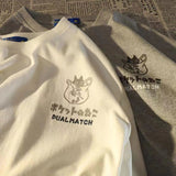 Cotton Short-Sleeved Cartoon Trend Couple T-Shirts And Men And Women Trendy Brand Loose High Street Half-Sleeve DJPT