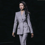 Sister Erman Suit Skirt Kong Cher With The High-End Fried Street Small Suit New Gray Hot Diamond Suit Woman