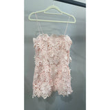Niche Sweet Temperament Heavy Industry Flower High-End Pure Desire Sling Skirt