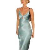 Women's New V-Necked Sling Dress With Sleeveless Dress HZ0628