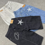 Alcatraz Jeans New Star Embroidered High Street Retro Old Casual Five-Point Pants DJPT