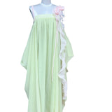 New Super Fairy Atmosphere Relaxed Dress Flexible Girl Pink Green Flowers Brate Dress