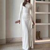 Women's Clothing Autumn 2024 New Fashion Sexy Slim Slim Open Skirt Hottie Dress